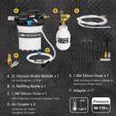 EWK 23-Piece Pneumatic Brake Bleeder Kit, 2L Vacuum Brake Bleeder Pump & 1L Fluid Refilling Bottle, One-Person Brake Fluid Flush System for Cars, Motorcycles, Trucks & ABS Systems