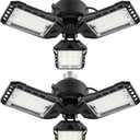 Aoretic LED Garage Lights 1 Pack -80W, 8000LM 6500K Led Shop Light with 3 Deformable Panels, Basement Barn Light Garages Ceiling Lights, E26/E27 for Garage, Warehouse, Shop, Basement