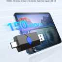 128GB USB Flash Drive JUANWE Type C & Type A Dual Port USB USB 3.1 Thumb Drive 150MB/s High Speed Transfer Memory Stick for Phone, Laptop, Tablet, Blue
