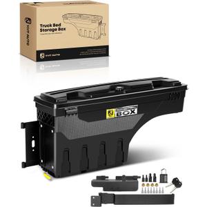 YHTAUTO Truck Bed Storage Tool Box Lockable Compatible with 1987-2011 Dodge Dakota, Driver Side, Swing Waterproof Wheel Well ToolBox