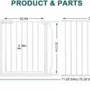 Extra Wide Baby Gate Tension Indoor Safety Gates White Metal Large Pressure Mounted Pet Gate Walk Through Long Safety Dog Gate for The House Doorways Stairs (71.65"-76.38"/182-194CM, White)