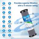 1 Micron 2.5" x 10" Whole House CTO Carbon Water Filter Cartridge Replacement for Under Sink Water Filter System, Dupont WFPFC8002, WFPFC9001, FXWTC, SCWH-5, WHEF-WHWC, WHCF-WHWC, AMZN-SCWH-5, 4Pack