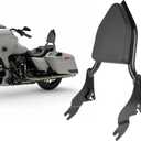 25" Detachable Sissy Bar Backrest for Harley Davidson Touring, Motorcycle Heavy Duty Steel Passenger Backrest Compatible with Street Glide/Road Glide/Road King/Electra Glide 2009-2024 (Black)