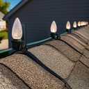 Brilliant Brand Lighting Easy Universal Roof Top Ridge Line Christmas Light Mounting Clips for C6, C7, C9, Rope Lights & More - 25 Pack - 10", 12", 13" Shingles - Outdoor Use