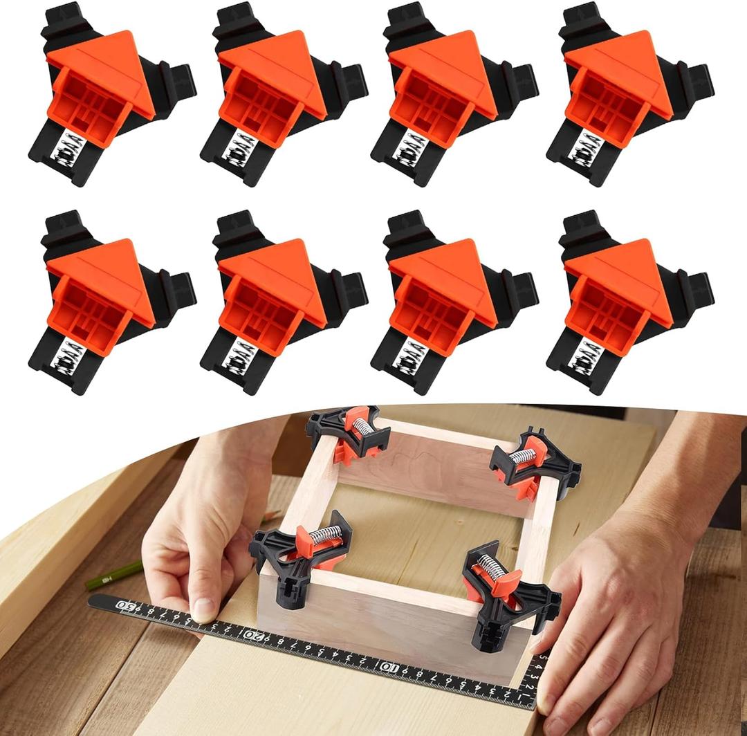 Nalcant 90 Degree Angle Clamps - 8pcs ABS Adjustable Swing Corner Clips for Woodworking, Drilling, Cabinets & Framing