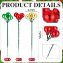 15 Pcs Christmas Tree Picks 7.7 Inch Red Green Gold Christmas Balls Ornaments Wired Picks Berry Stems Xmas Ornaments Red Green Xmas Tree Decoration for Wreaths Garlands Home Office Decor
