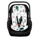 2 in 1 Infant Car Seat Insert, Car Seat Head Support Baby Girls Boys, Soft Newborn Carseat Insert Cushion, Perfect for Carseats, Strollers, Swings (White Animals)