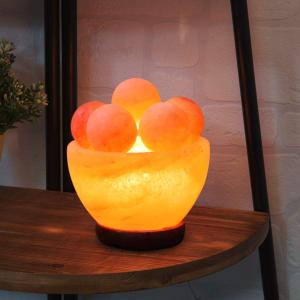 NatureBoost Himalayan Salt Lamp, Handcrafted Bowl with 5 Balls Salt Lamp with Extra Bulbs. Unique Gift Idea for Home Decore & Wellness