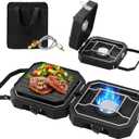 Camping Stove Portable Propane Camp Stove with Independently Adjustable Heat & Carry Bag, Foldable Gas Stove with 2 Burners for Outdoor Cooking,Tailgating & Backyard Gathering,BBQ (Black)