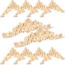 Wood Appliques and Onlays Wood Appliques for Furniture Decorative Wooden DIY Carved Onlay for Bed Door Cabinet Wardrobe Furniture Decorations