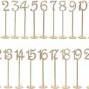 20pcs 1-20 Wooden Table Numbers with Holder Base for Wedding or Home Decoration (Wood Color)