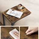 VASAGLE C-Shaped End Table, Small Side Table for Couch, Sofa Table with Metal Frame for Living Room, Bedroom, Bedside, Rustic Brown and Black