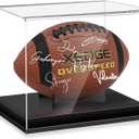 Football Display Case, Acrylic Football Case Clear Display Case for Full Size Signed Football Holder with UV Protection, No Assembly Required Football Display Box with Removable Football Display Stand