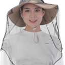 Wearable Mosquito Head Net (3 Pack) - Extra Large Bug Net for Head with Fine Mesh, Fits All Hats for Camping, Hiking, Fishing, Gardening & Safari | Men & Women Insect Face Nets Protection