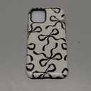 ilikediy for iPhone 11 Pro Case,HL2 Aesthetic Black Bow Hybrid 2 Layer Hard Shell Silicone Protective Pattern Design Case