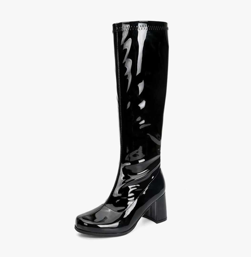 Women's Go Go Boots Over The Knee Block Heel Zipper Boot, Size 37