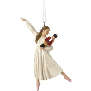 Clara Holding a Nutcracker Christmas Ornament