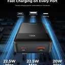 JOYFAR Portable-Charger-Power-Bank Travel Essentials Battery Pack USB C 30000mAh Built in Cable 22.5W Phone Fast Charging Powerbank Compatible with iPhone 16 15 14 13 12 11 iPad Samsung Google (Black)