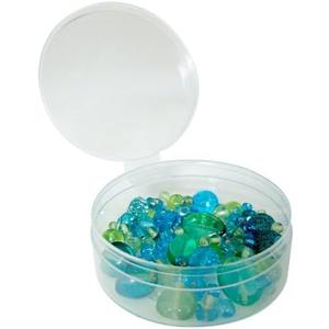 100 Count Clear 2 1/2" Round Plastic Containers with Lids for Beads, Candies, Snuff Cans, Confections and Any Small Items