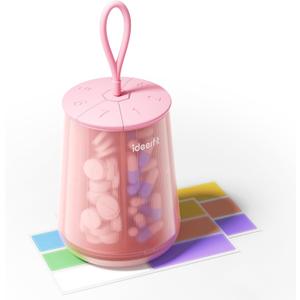 Anti-Mixing Large Pill Dispenser with 7 Compartments, Moisture-Proof & Light-Blocking Pill Bottle Organizer for Vitamins and Supplements, with Color Labels (Pink)