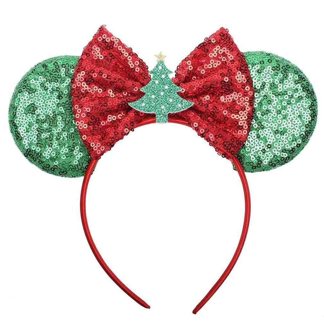 Mouse Ears Headbands Women Mice Ears Headhand Bows Shiny Glitter Birthday Party Themed Events (Tree)