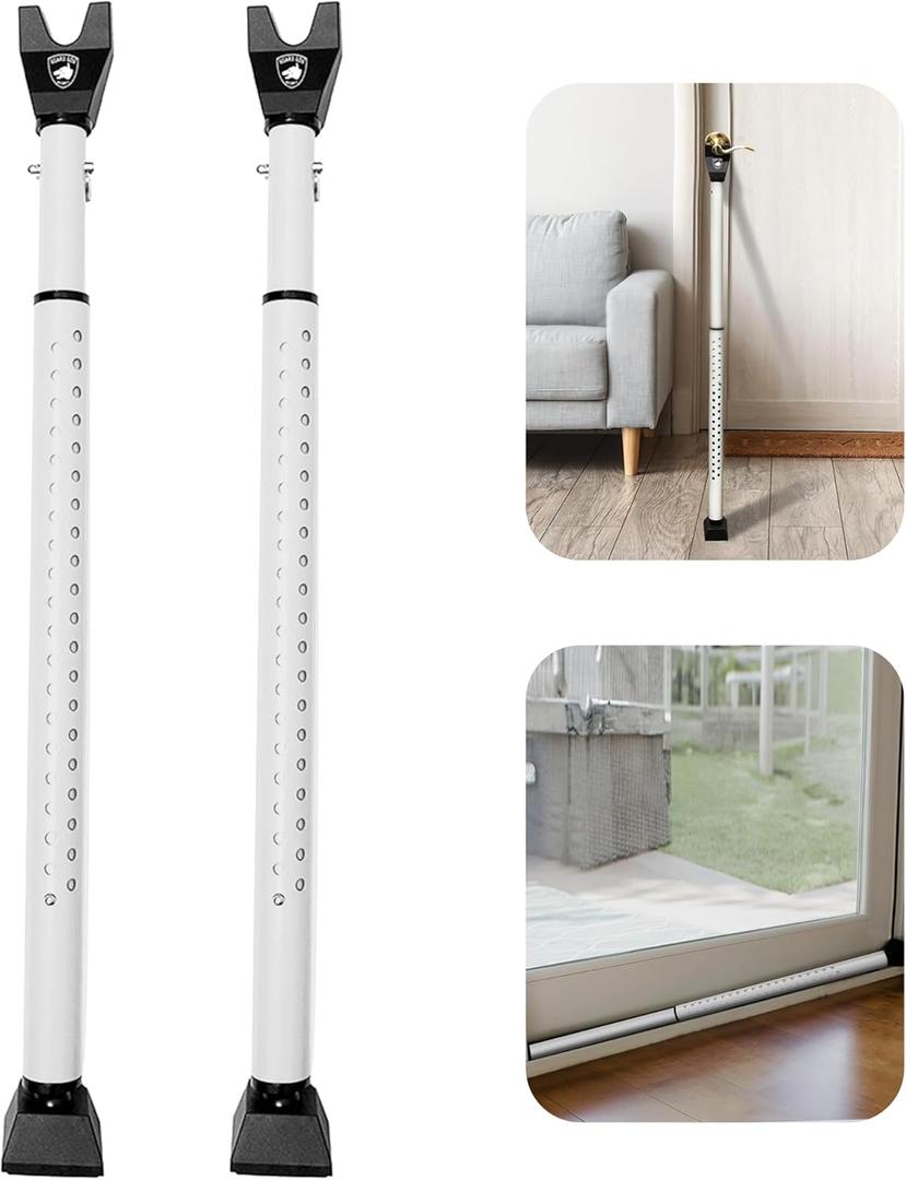 Sliding Door Security Bar, Door Jammer 2-in-1 Adjustable, Door Stoppers Security – 40 Different Adjustments, by Guard Dog Security
