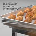 CROSSON 16 x 24 Inch Cookie Sheet Pans Set of 6-Baking Tray Jelly Roll Pan Set Commercial Grade Aluminum Coated Statinless Steel Bun Pan for Oven,Freezer,Bakery Hotel Restaurant