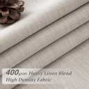 Pinch Pleated Blackout Greyish Beige Curtains 90 Inches Long 2 Panels Set for Sliding Glass Doors, Memory Trained Dual Layer Linen Soundproof Heat Blocking Taupe Rustic Windows Drapes for Living Room