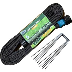 Hlinker 2025 Flat Soaker Hose 15 ft with Stake for Garden, Linkable Drip Hose Diy Automates Garden Irrigation System Saving 81% Water, Dual-layer Leak-free Design Water Hose with Holes