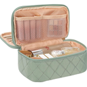 Relavel Small Makeup Bag, Travel Cosmetic Bag Make Up Pouch, Small Makeup Organizer Bag for Women, Waterproof Handbag Toiletry Bag Essentials for Daily Use (Green)