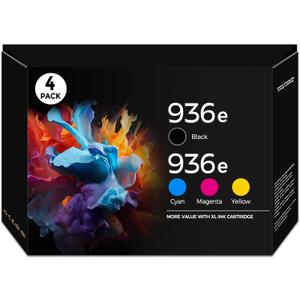 936 936e 936XL Ink Cartridges Office Jet Pro 9125e 9120 9135e Replacement for HP 936 936e High Yield Ink Cartridges Compatible for HP936 Office Jet Pro 9125 9120e 9135 9110b, Wide Format 9730e Printer