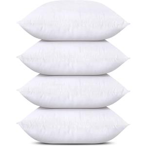Utopia Bedding Throw Pillows (Set of 4, White), 16 x 16 Inches Pillows for Sofa, Bed and Couch Decorative Stuffer Pillow