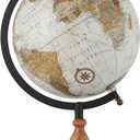 Deco 79 Mango Wood Globe with Wood Base, 9" x 8" x 13", Brown