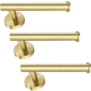 Brushed Gold Toilet Paper Holder Wall Mount SUS304 Stainless Steel Rotate Proof Modern Toilet Tissue Roll Holder TP Holder for Bathroom, Kitchen, Washroom, 2 Pack