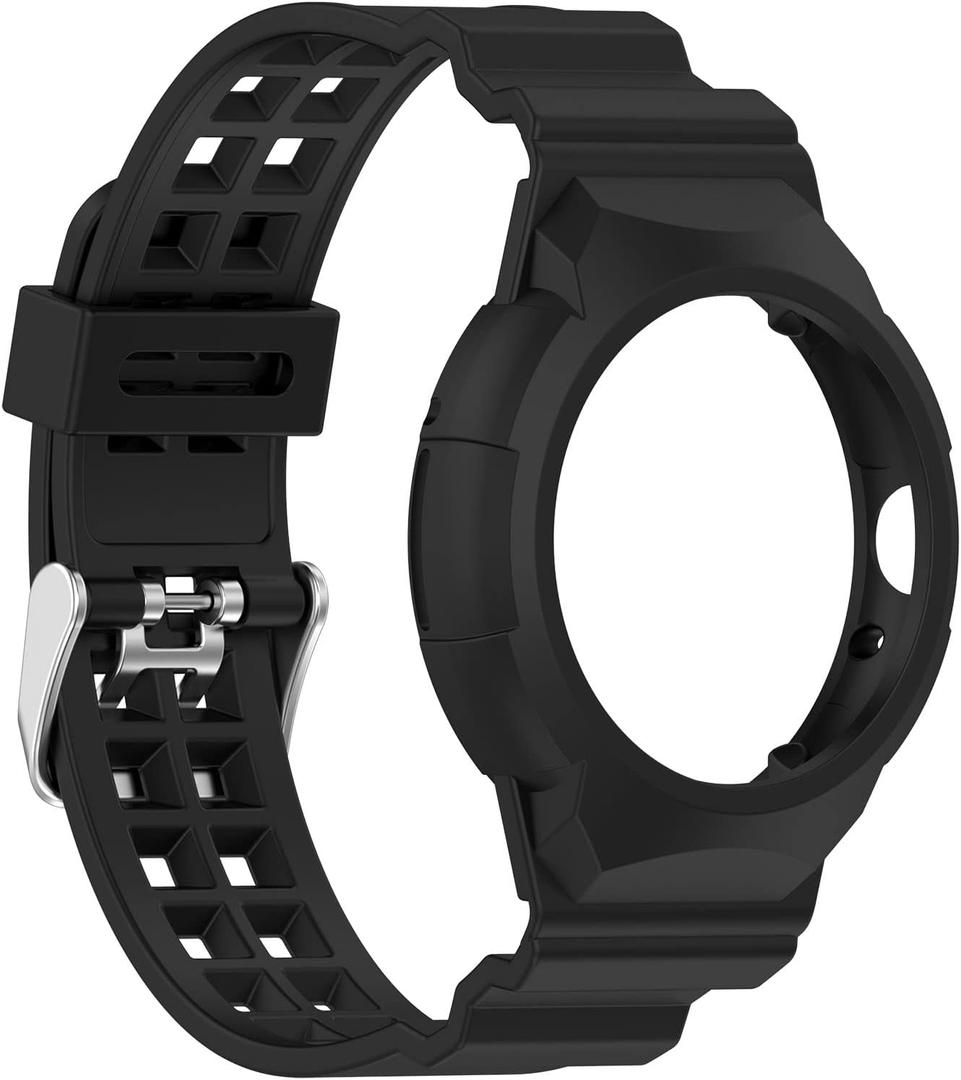 MOTONG Compatible with Google Pixel Watch Replacement Band - Transparency Silicone Replacement Wrist Band Strap Compatible with Google Pixel Watch(Black)