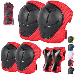 Banzk Kids/Youth Knee Pad Elbow Pads Guards Protective Gear Set for Children 3-14 Years Skateboard Roller Skating Skiing Rollerblading Cycling BMX Biking Running Scooter, M（7-14Years）