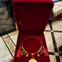 Jewelry Set Velvet Box Necklace Earring Ring Necklace Bracelet Gift Display Case Wedding Jewelry Storage Holder (Wine Red For Chunky Collar Necklace)