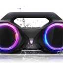 Bluetooth Speaker 80W(Peak)Loud with Bass, 20H Playtime, IPX7 Waterproof, RGB Lights, TWS, Large Portable Wireless Speakers for Outdoor, Home, Party, Pool, Beach, Tailgating, Gym, Work, Gifts (Black)