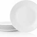Corelle Vitrelle 6-Piece Salad Appetizer Plate Set Triple Layer Glass and Chip Resistant, 6-3/4-Inch Lightweight Round Plates, Winter Frost White