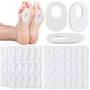 WILLBOND 60 Pcs Callus Pads Soft Felt Callus Oval Shape Corn Pads for Bottom of Foot Adhesive Foot Corn Cushion for Men and Women Feet Toes Heel Pain Relief (White)