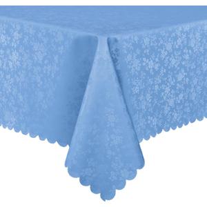 Smiry Rectangle Table Cloth, Waterproof Heavy Duty Vinyl Tablecloths, Wipeable Washable Table Cover for Kitchen and Dining Room (Baby Blue, 60" X 120")