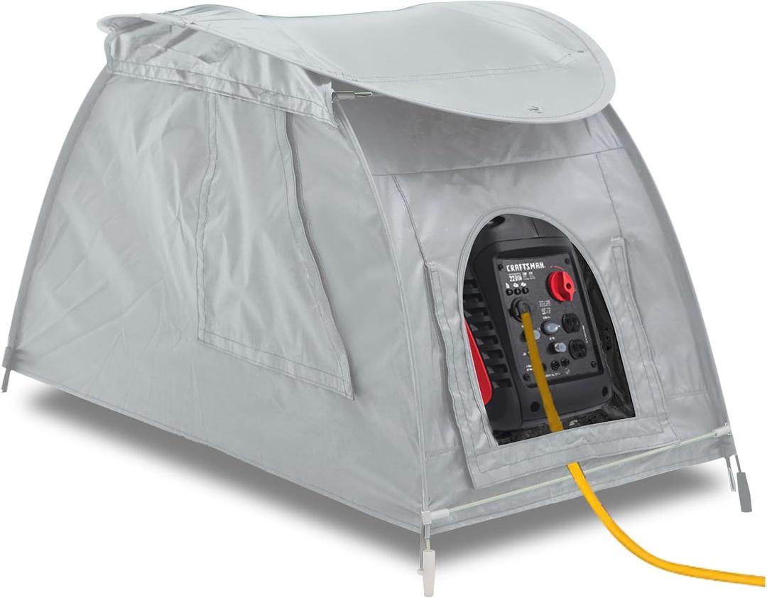 Small Inverter Generator Cover While Running, Portable Waterproof Generator Shed CoverOutdoor Generator Tent Cover for Rain, Fit Most 1000-5500 Watt Inverter Generators, Grey
