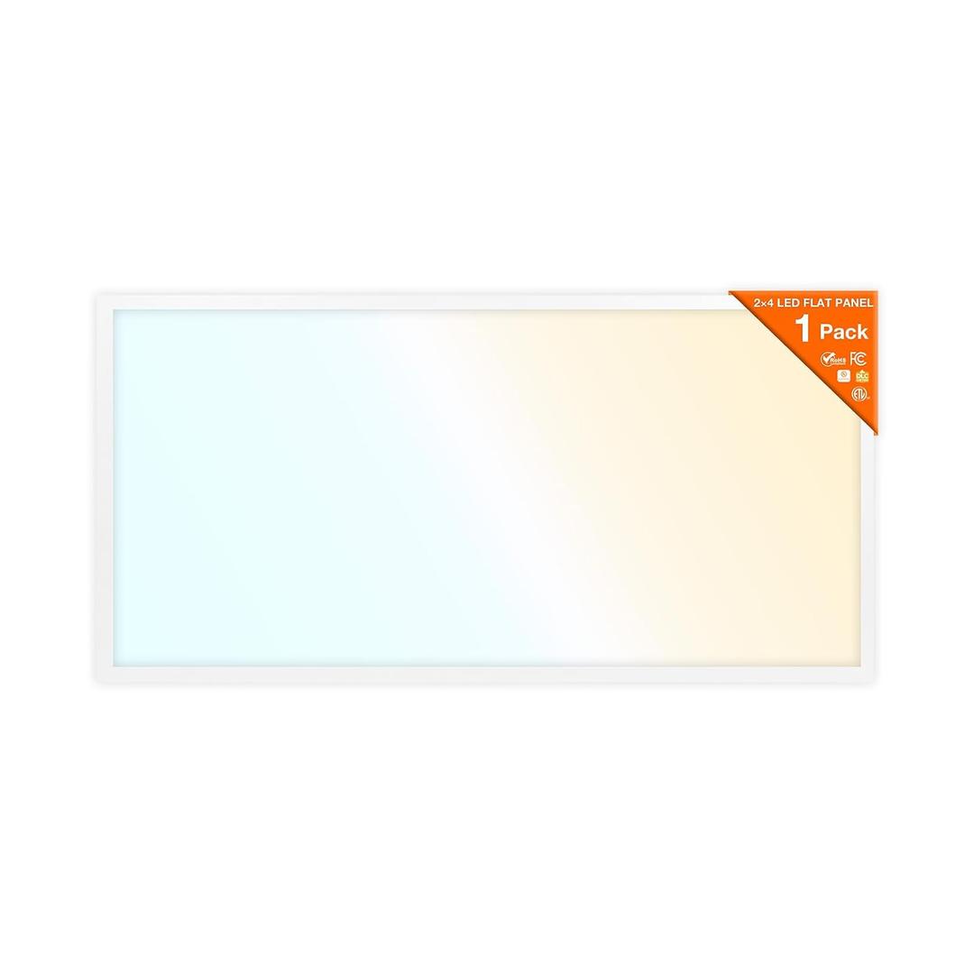 LEDVANCE 2x4 LED Flat Panel Light, Ceiling Light Fixture, 30W/35W/45W, Selectable Color 3500K/4000K/5000K, 3300/3850/5000 LMS, Dimmable LED Lights for Office, Classroom, Garage - 1 Pack (62699)