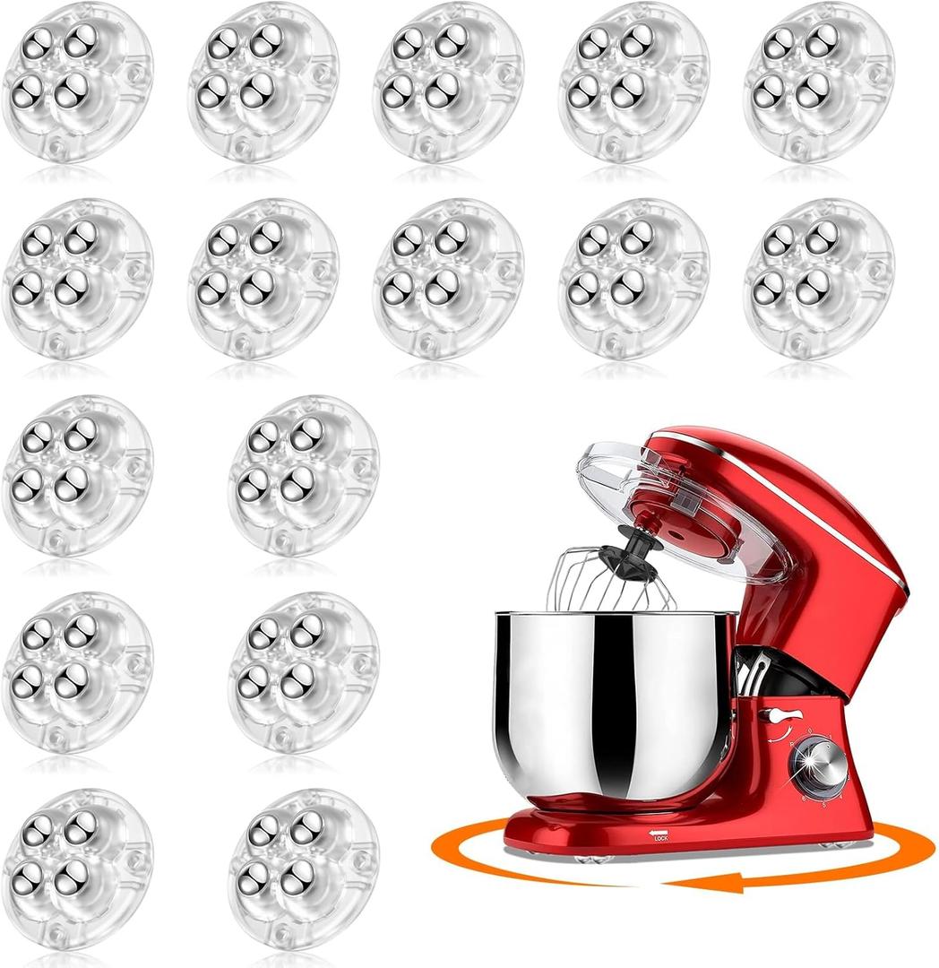 Self Adhesive Caster Wheels, Appliance Rollers for Kitchen Appliances, 360 Swivel Universal Wheel Mini Ball Transfer Roller for Storage Box (with 4 Ball Bearings, Clear, 16 PCS) Self Adhesive Caster Wheels, Appliance Rollers for Kitchen Appliances, 360 Swivel Universal Wheel Mini Ball Transfer Roller for Storage Box (with 4 Ball Bearings, Clear, 16 PCS)
