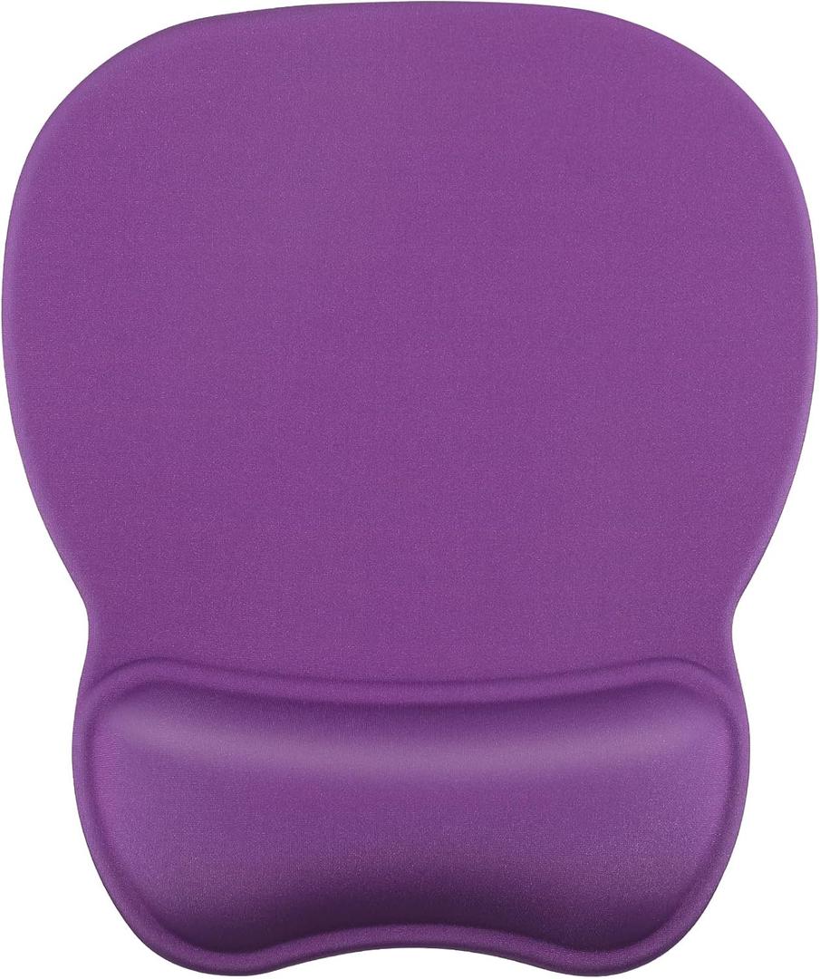 MROCO Ergonomic Mouse Pad with Gel Wrist Rest, Smooth Wrist Support Surface, Non-Slip PU Base for Pain Relief, Comfortable Mousepad for Computer, Laptop, Office & Home, 9.4 x 8.1 in, Violet Purple