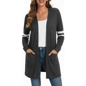 Lightweight Cardigan for Women Long Sleeve Sweater Office (XL)