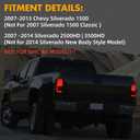 Full LED Tail Lights for 20072013 Chevy Silverado 1500/ 2500HD /3500HD, Bright C-Shaped Design, Smoked Lens, Turn Signal, Brake & Reverse, Plug-and-Play, Weather Resistant