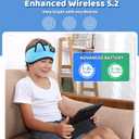 KIDSBAND Kids Headphones Bluetooth Headband Adjustable, Wireless Sleep Headphones for Kids with Wired Playback 3.5 MM Jack for Teens/Boys/Girls/Smartphones/School/Kindle/Airplane Travel/Plane/Tablet