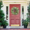 Sggvecsy Artificial Eucalyptus Wreath for Front Door 21 Inch with Greenery Leaves Green White Berries Silk Dollar Leaves for Spring Summer Farmhouse Window Porch Wall Home Indoor Outdoor Decor