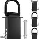 RETRUE 4PCS 18000lbs Trailer Stake Pocket D Ring with Security Bolt Nut, Heavy Duty Removable Stake Pocket D Rings Tie Down Anchor for Flated Trucks and Trailers, Utility Trailer Accessories, Black